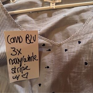 Como Blu Navy and White Striped Blouse